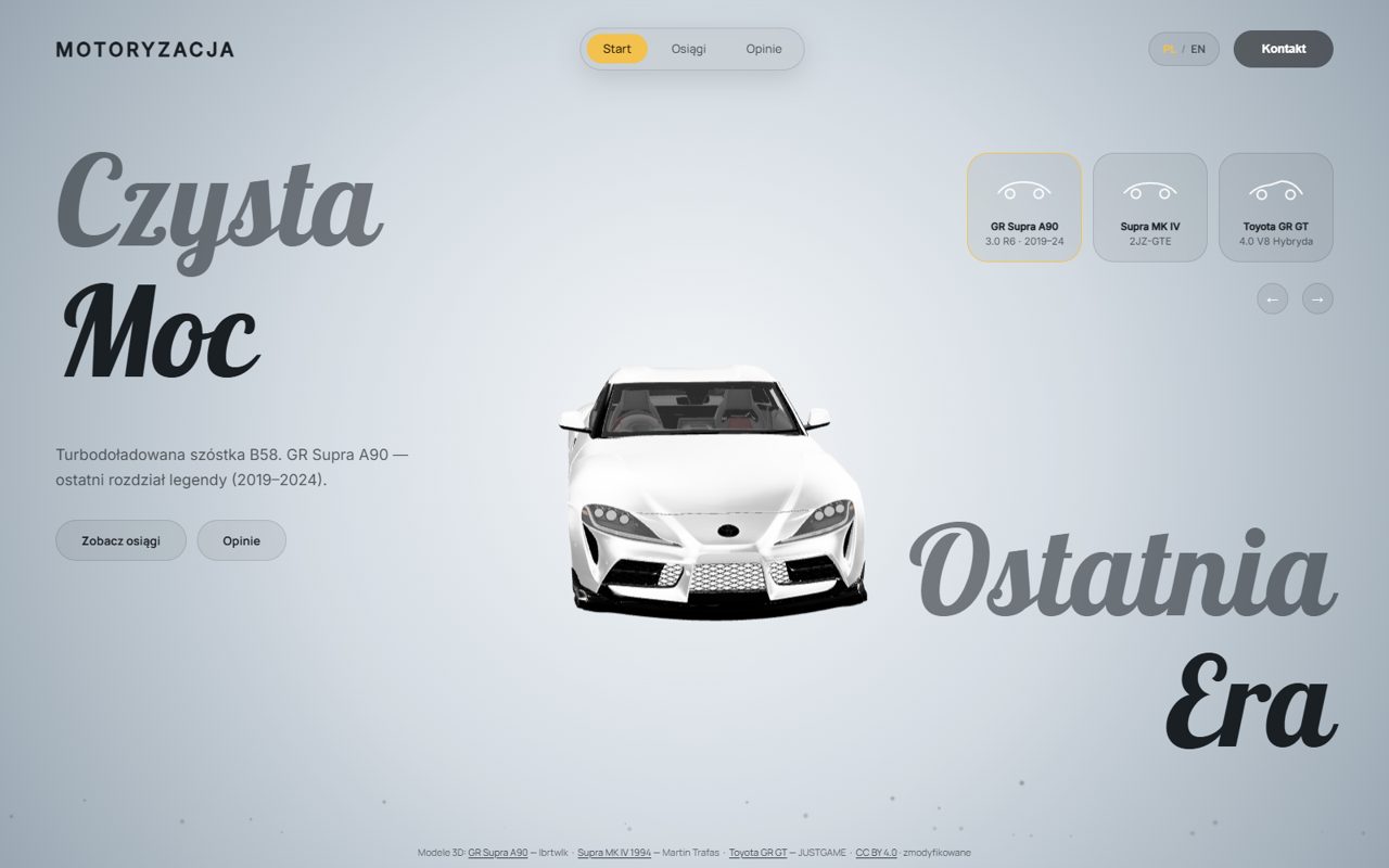 Podgląd strony — interaktywny pokaz 3D Toyoty Supry